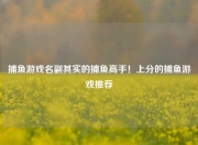 捕鱼游戏名副其实的捕鱼高手！上分的捕鱼游戏推荐
