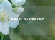捕鱼游戏在线试玩体验大揭秘