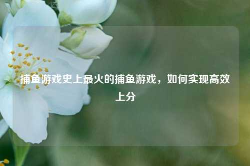 捕鱼游戏史上最火的捕鱼游戏，如何实现高效上分