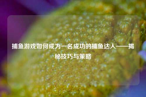 捕鱼游戏如何成为一名成功的捕鱼达人——揭秘技巧与策略