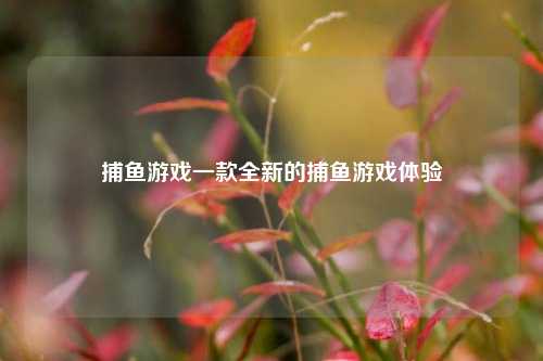 捕鱼游戏一款全新的捕鱼游戏体验