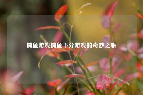 捕鱼游戏捕鱼下分游戏的奇妙之旅