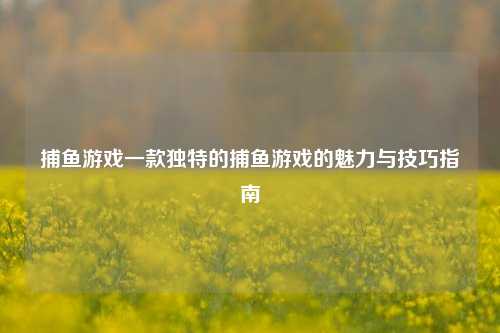 捕鱼游戏一款独特的捕鱼游戏的魅力与技巧指南
