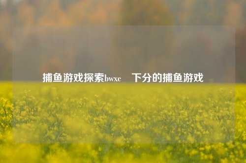 捕鱼游戏探索bwxc襓下分的捕鱼游戏