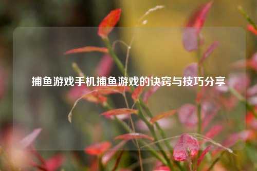 捕鱼游戏手机捕鱼游戏的诀窍与技巧分享