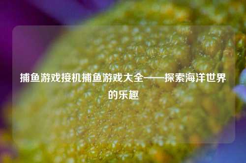 捕鱼游戏接机捕鱼游戏大全——探索海洋世界的乐趣