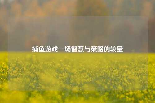 捕鱼游戏一场智慧与策略的较量