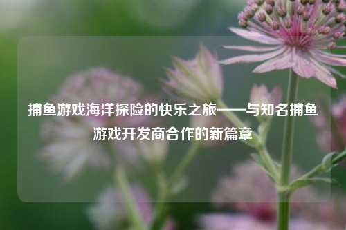 捕鱼游戏海洋探险的快乐之旅——与知名捕鱼游戏开发商合作的新篇章