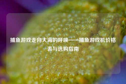 捕鱼游戏走向大海的呼唤——捕鱼游戏机价格表与选购指南
