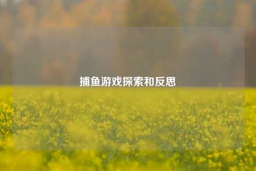 捕鱼游戏探索和反思