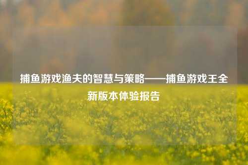 捕鱼游戏渔夫的智慧与策略——捕鱼游戏王全新版本体验报告