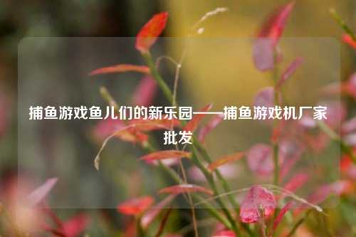 捕鱼游戏鱼儿们的新乐园——捕鱼游戏机厂家批发
