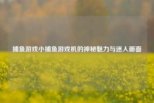 捕鱼游戏小捕鱼游戏机的神秘魅力与迷人画面