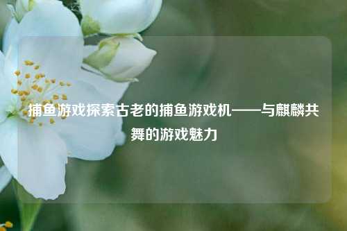捕鱼游戏探索古老的捕鱼游戏机——与麒麟共舞的游戏魅力